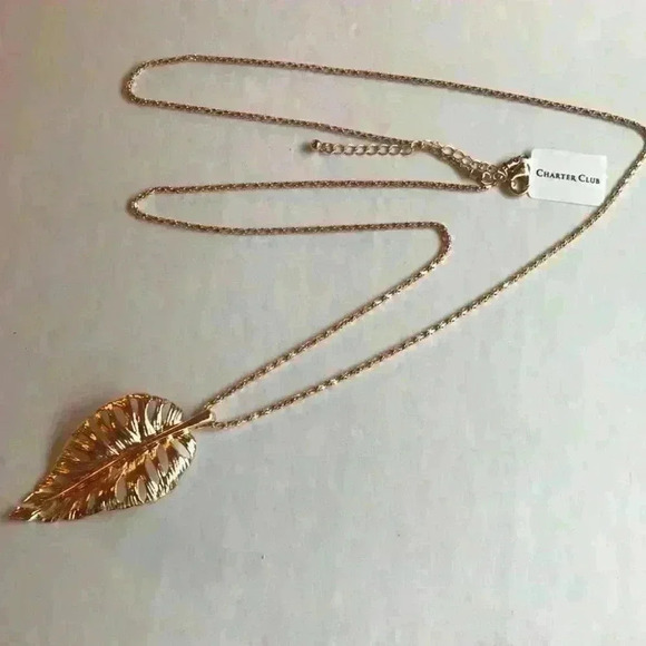 Charter Club new Gold Leaf Necklace - Picture 8 of 8